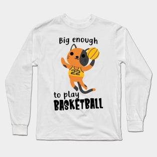 Children Basketball Cat Funny Sports Animals Long Sleeve T-Shirt